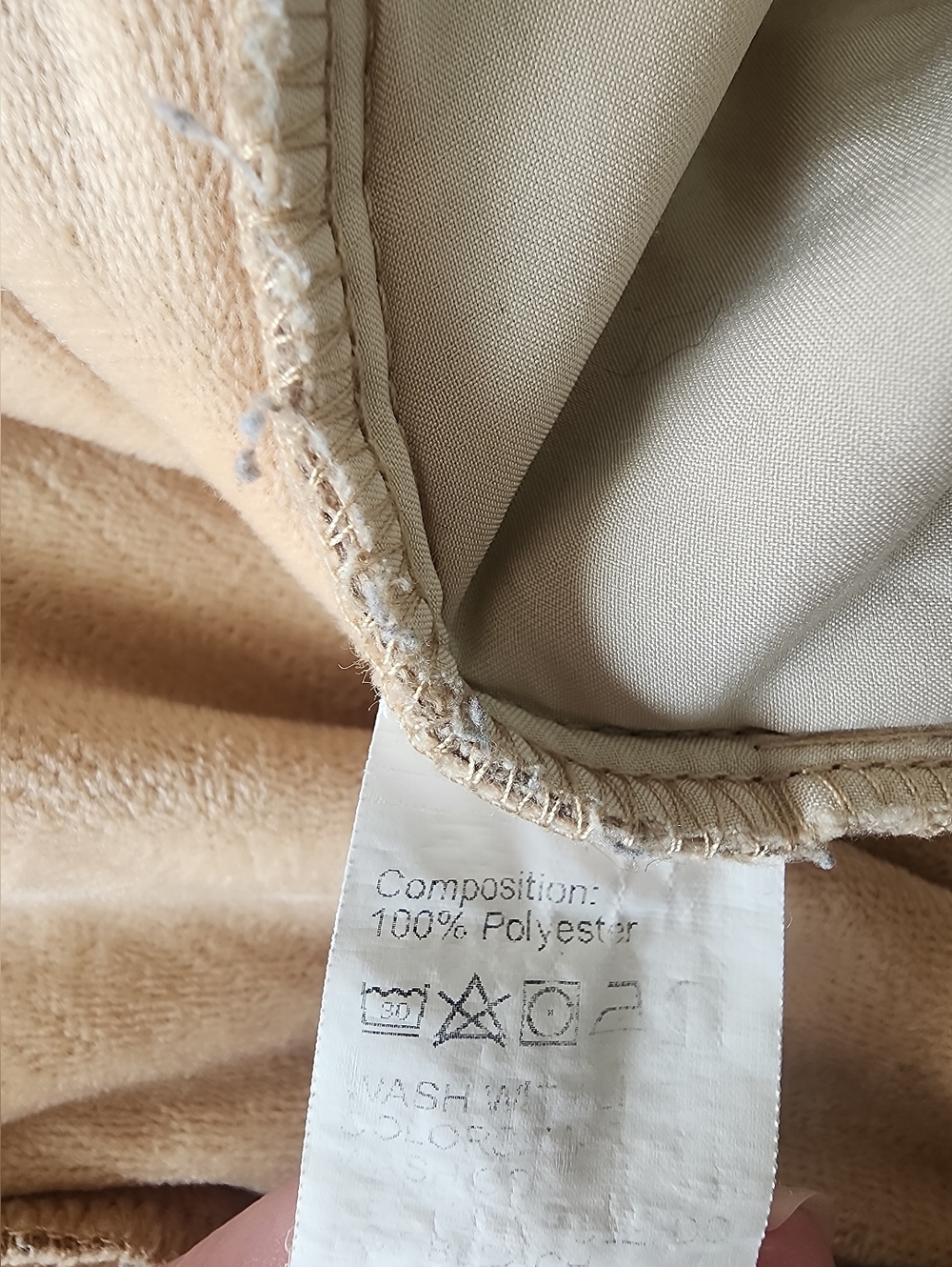 Fleece Lined Corduroy Pants High Waist Wide Leg Tan M Dazy Camel Academia Preppy - Picture 9 of 10